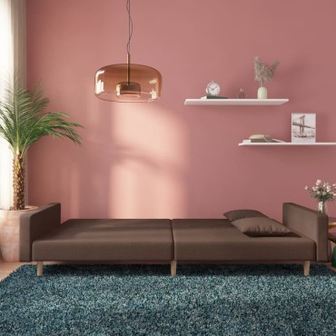 vidaXL Καναπές Κρεβάτι Διθέσιος Taupe Υφασμάτινος με Δύο Μαξιλάρια 220x84,5x69cm 1 τεμ.