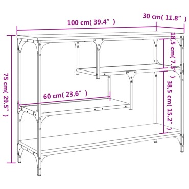 vidaXL Τραπέζι Κονσόλα Sonoma Δρυς 100x30x75cm Επεξεργασμένο Ξύλο 1 τεμ.