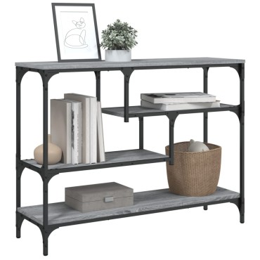 vidaXL Τραπέζι Κονσόλα Γκρι Sonoma 100x30x75cm Επεξεργασμένο Ξύλο 1 τεμ.