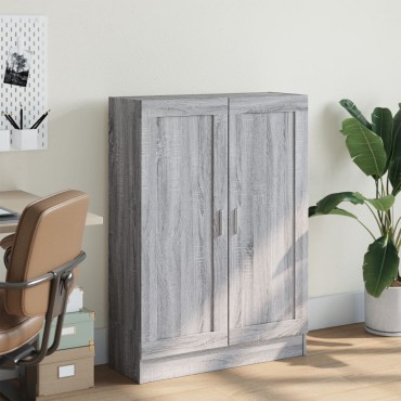 vidaXL Βιβλιοθήκη Γκρι Sonoma 82,5x30,5x115cm Επεξεργασμένο Ξύλο 1 τεμ.