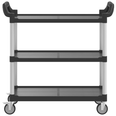 vidaXL Τροχήλατη Βάση 3 Επιπέδων Μαύρη 99x50x96cm από Αλουμίνιο 1 τεμ.