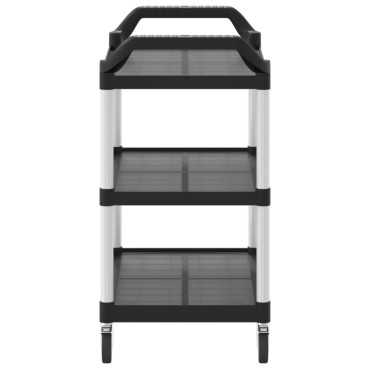 vidaXL Τροχήλατη Βάση 3 Επιπέδων Μαύρη 99x50x96cm από Αλουμίνιο 1 τεμ.