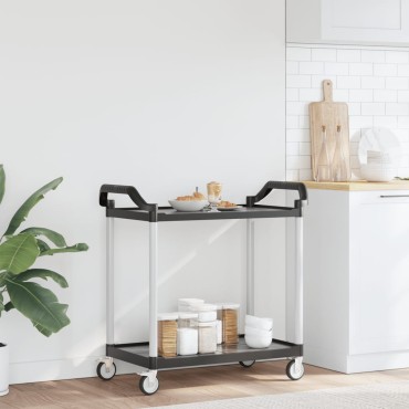 vidaXL Τροχήλατη Βάση 2 Επιπέδων Μαύρη 99x50x97cm από Αλουμίνιο 1 τεμ.