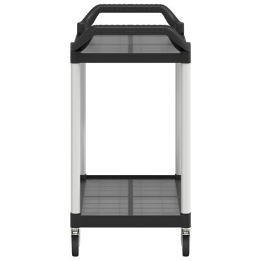 vidaXL Τροχήλατη Βάση 2 Επιπέδων Μαύρη 99x50x97cm από Αλουμίνιο 1 τεμ.