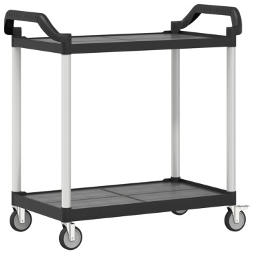 vidaXL Τροχήλατη Βάση 2 Επιπέδων Μαύρη 99x50x97cm από Αλουμίνιο 1 τεμ.