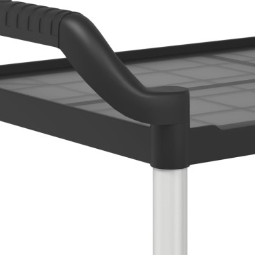 vidaXL Τροχήλατη Βάση 2 Επιπέδων Μαύρη 99x50x97cm από Αλουμίνιο 1 τεμ.