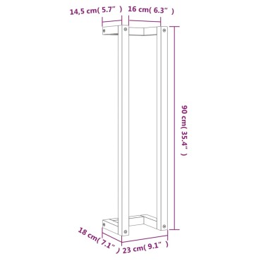 vidaXL Πετσετοκρεμάστρα Καφέ Κεριού 23x18x90 εκ. από Μασίφ Ξύλο Πεύκου