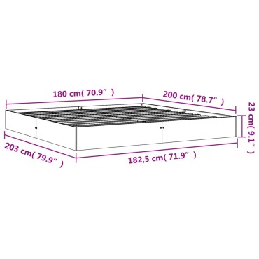 vidaXL Σκελετός Κρεβ. Χωρίς Στρώμα Καφέ Κεριού 180x200cm Μασίφ Πεύκο 1 τεμ. - Διπλό