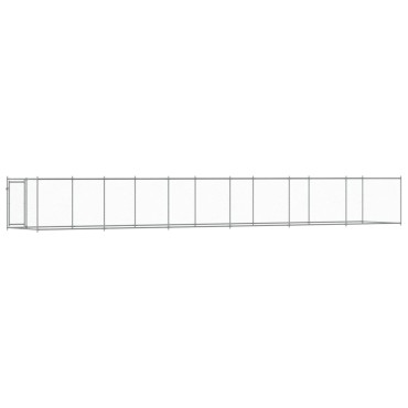 vidaXL Κλουβί Σκύλου με Πόρτα Γκρι 12x2x1,5 μ. Γαλβανισμένος Χάλυβας