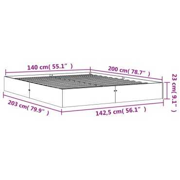 vidaXL Σκελετός Κρεβατιού Χωρίς Στρώμα Καφέ 140x200 Μασίφ Ξύλο Πεύκου