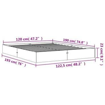 vidaXL Σκελετός Κρεβ. Χωρίς Στρώμα Καφέ Κεριού 120x190 εκ Μασίφ Πεύκο