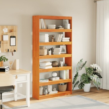 vidaXL Βιβλιοθήκη/Διαχωριστικό Χώρου 100x30x199,5cm Μασίφ Ξύλο Πεύκου 1 τεμ.