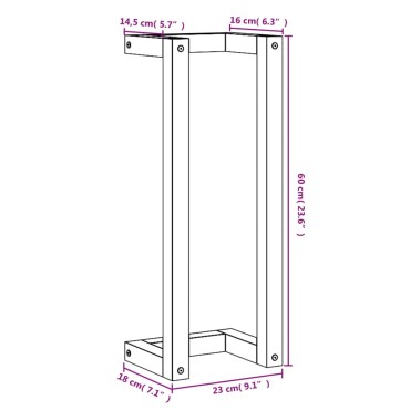 vidaXL Πετσετοκρεμάστρα Καφέ Κεριού 23x18x60 εκ. από Μασίφ Ξύλο Πεύκου