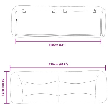 vidaXL Μαξιλάρι για Κεφαλάρι Taupe Υφασμάτινο 170x15x48cm 1 τεμ.