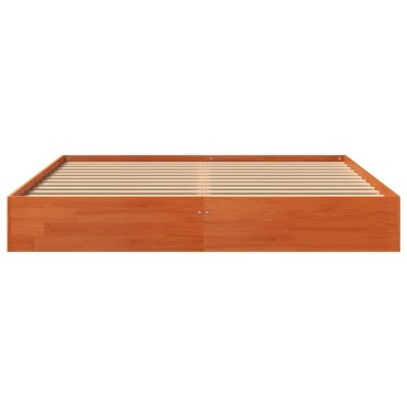 vidaXL Σκελετός Κρεβ. Χωρίς Στρώμα Καφέ Κεριού 160x200cm Μασίφ Πεύκο 1 τεμ. - Διπλό