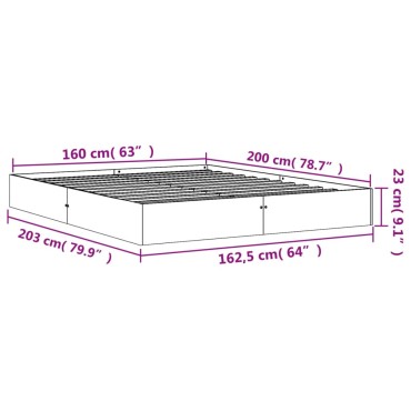vidaXL Σκελετός Κρεβ. Χωρίς Στρώμα Καφέ Κεριού 160x200cm Μασίφ Πεύκο 1 τεμ. - Διπλό