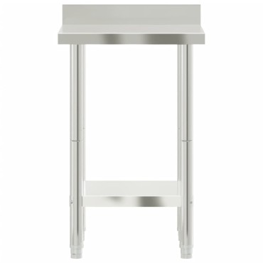 vidaXL Πάγκος Εργασίας Κουζίνας με Πλάτη 55x55x93 εκ. Ανοξείδ. Ατσάλι