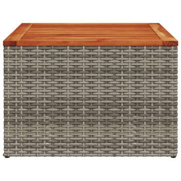 vidaXL Τραπέζι Κήπου Γκρι 55x55x37cm Συνθετικό Ρατάν / Ξύλο Ακακίας 1 τεμ.