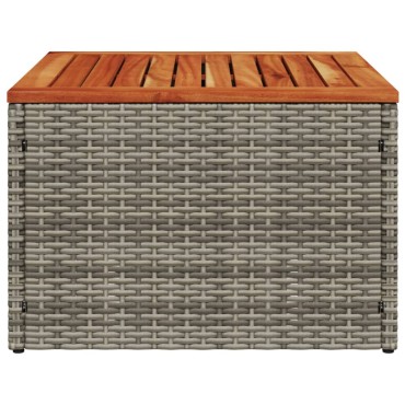 vidaXL Τραπέζι Κήπου Γκρι 55x55x37cm Συνθετικό Ρατάν / Ξύλο Ακακίας 1 τεμ.