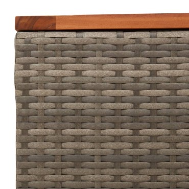 vidaXL Τραπέζι Κήπου Γκρι 55x55x37cm Συνθετικό Ρατάν / Ξύλο Ακακίας 1 τεμ.