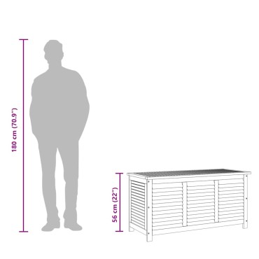 vidaXL Μπαούλο Αποθήκευσης Κήπου 113x50x56cm από Μασίφ Ξύλο Ακακίας 1 τεμ.