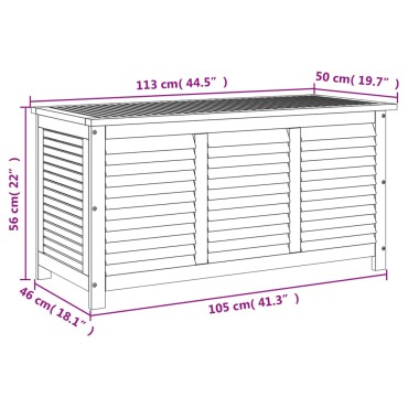 vidaXL Μπαούλο Αποθήκευσης Κήπου 113x50x56cm από Μασίφ Ξύλο Ακακίας 1 τεμ.