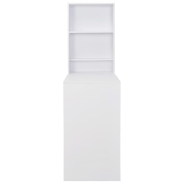 vidaXL Τραπέζι Μπαρ με Ράφι Λευκό 115x59x200cm 1 τεμ.