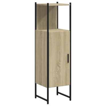 vidaXL Ντουλάπι Μπάνιου Sonoma Δρυς 33x33x120,5cm Επεξεργασμένο Ξύλο 1 τεμ.