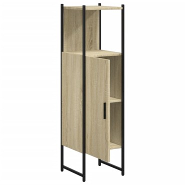 vidaXL Ντουλάπι Μπάνιου Sonoma Δρυς 33x33x120,5cm Επεξεργασμένο Ξύλο 1 τεμ.