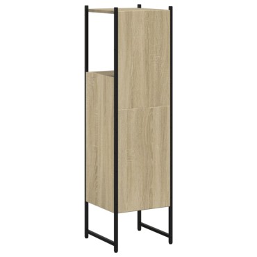 vidaXL Ντουλάπι Μπάνιου Sonoma Δρυς 33x33x120,5cm Επεξεργασμένο Ξύλο 1 τεμ.