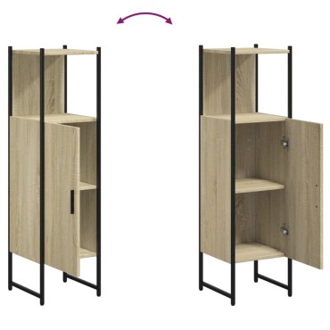 vidaXL Ντουλάπι Μπάνιου Sonoma Δρυς 33x33x120,5cm Επεξεργασμένο Ξύλο 1 τεμ.
