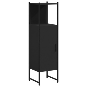 vidaXL Ντουλάπι Μπάνιου Μαύρο 33x33x120,5cm Επεξεργασμένο Ξύλο 1 τεμ.