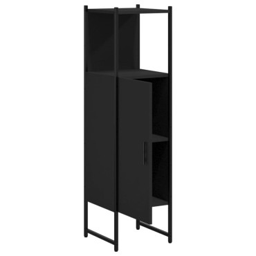 vidaXL Ντουλάπι Μπάνιου Μαύρο 33x33x120,5cm Επεξεργασμένο Ξύλο 1 τεμ.