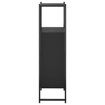 vidaXL Ντουλάπι Μπάνιου Μαύρο 33x33x120,5cm Επεξεργασμένο Ξύλο 1 τεμ.