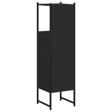 vidaXL Ντουλάπι Μπάνιου Μαύρο 33x33x120,5cm Επεξεργασμένο Ξύλο 1 τεμ.