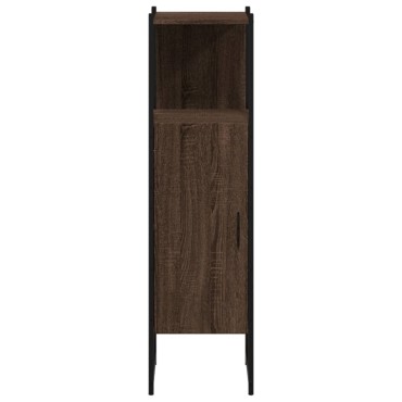 vidaXL Ντουλάπι Μπάνιου Καφέ Δρυς 33x33x120,5cm Επεξεργ. Ξύλο 1 τεμ.
