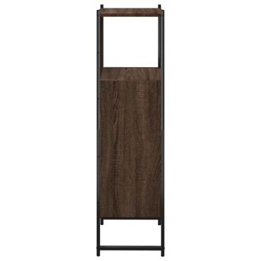 vidaXL Ντουλάπι Μπάνιου Καφέ Δρυς 33x33x120,5cm Επεξεργ. Ξύλο 1 τεμ.