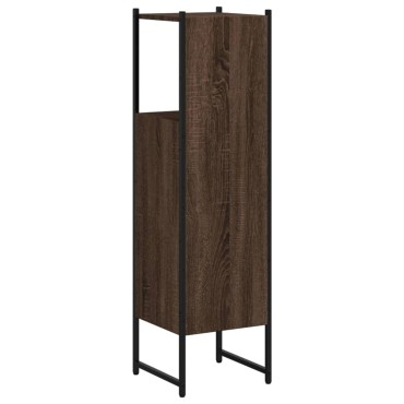 vidaXL Ντουλάπι Μπάνιου Καφέ Δρυς 33x33x120,5cm Επεξεργ. Ξύλο 1 τεμ.