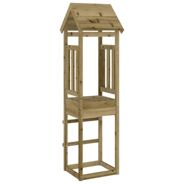 vidaXL Πύργος Παιχνιδιού 52,5x46,5x206,5 εκ. Μασίφ Εμποτ. Ξύλο Πεύκου