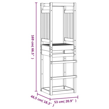 vidaXL Πύργος Παιχνιδιού 53 x 46,5 x 169 εκ. Μασίφ Ξύλο Ψευδοτσούγκας