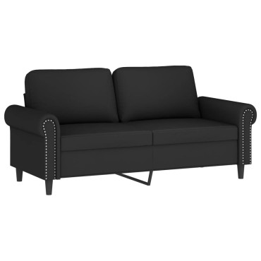 vidaXL Καναπές Διθέσιος Μαύρος Βελούδινος 172x77x80cm 1 τεμ.