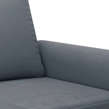 vidaXL Σετ Σαλονιού 2 τεμ. Σκούρο Γκρι Βελούδινο με Μαξιλάρια 152x77x80cm  Διθέσιος Τριθέσιος