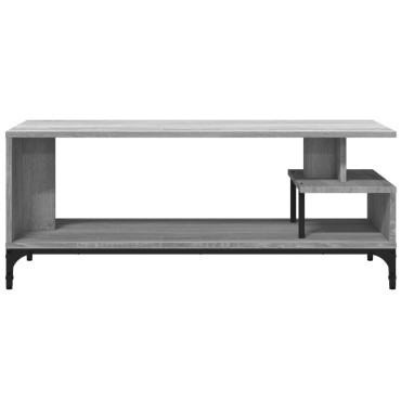 vidaXL Έπιπλο TV Γκρι Sonoma 102x40x41cm Επ Ξύλο/Ατσάλι Ηλ Βαφή Πούδρα