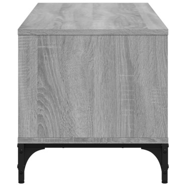 vidaXL Έπιπλο TV Γκρι Sonoma 102x40x41cm Επ Ξύλο/Ατσάλι Ηλ Βαφή Πούδρα