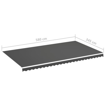 vidaXL Τεντόπανο Ανταλλακτικό Ανθρακί 6 x 3,5 μ.
