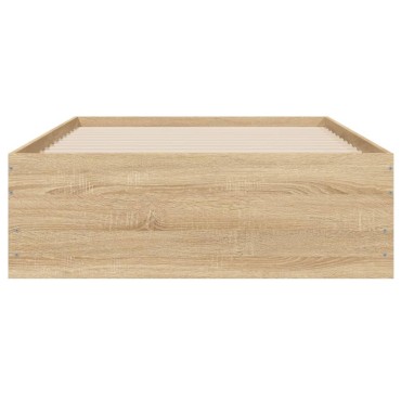 vidaXL Πλαίσιο Κρεβατιού με Συρτάρια Sonoma Δρυς 75x190 εκ. Επεξ. Ξύλο