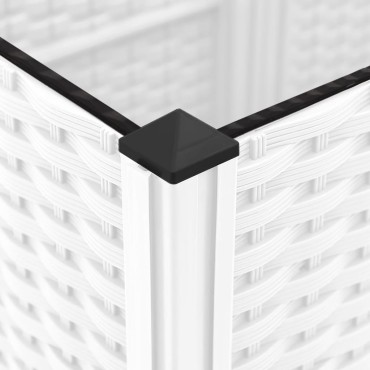 vidaXL Ζαρντινιέρα Κήπου με Καφασωτό Λευκή 40x40x136εκ. Πολυπροπυλένιο