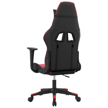 vidaXL Καρέκλα Gaming Μασάζ Μαύρο/Κόκκινο από Συνθετικό Δέρμα 67x58x(118-128)cm 1 τεμ.