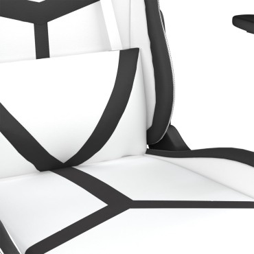 vidaXL Καρέκλα Gaming Λευκό/Μαύρο από Συνθετικό Δέρμα 67x64x(116-127)cm 1 τεμ.
