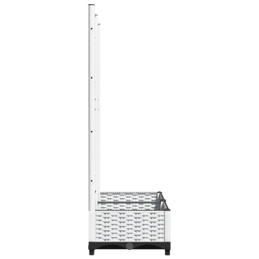 vidaXL Ζαρντινιέρα Κήπου με Καφασωτό Λευκή 80x40x121,5 εκ. Πολυπροπ.